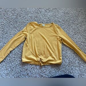 Zara 13/14 Mustard Long Sleeve T-Shirt tied bottom